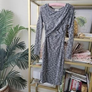 BNWT KLA Black and White Cut Out Midi Dress Women's Size Medium